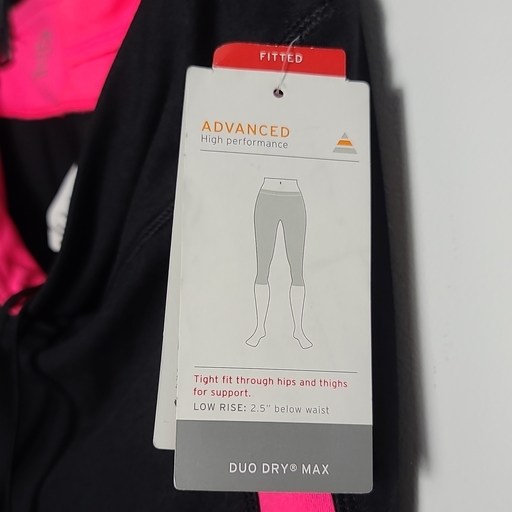 CHAMPION NWT High Performance Black & Pink Leggings w/ Drawstring Waistband L - Picture 5 of 14